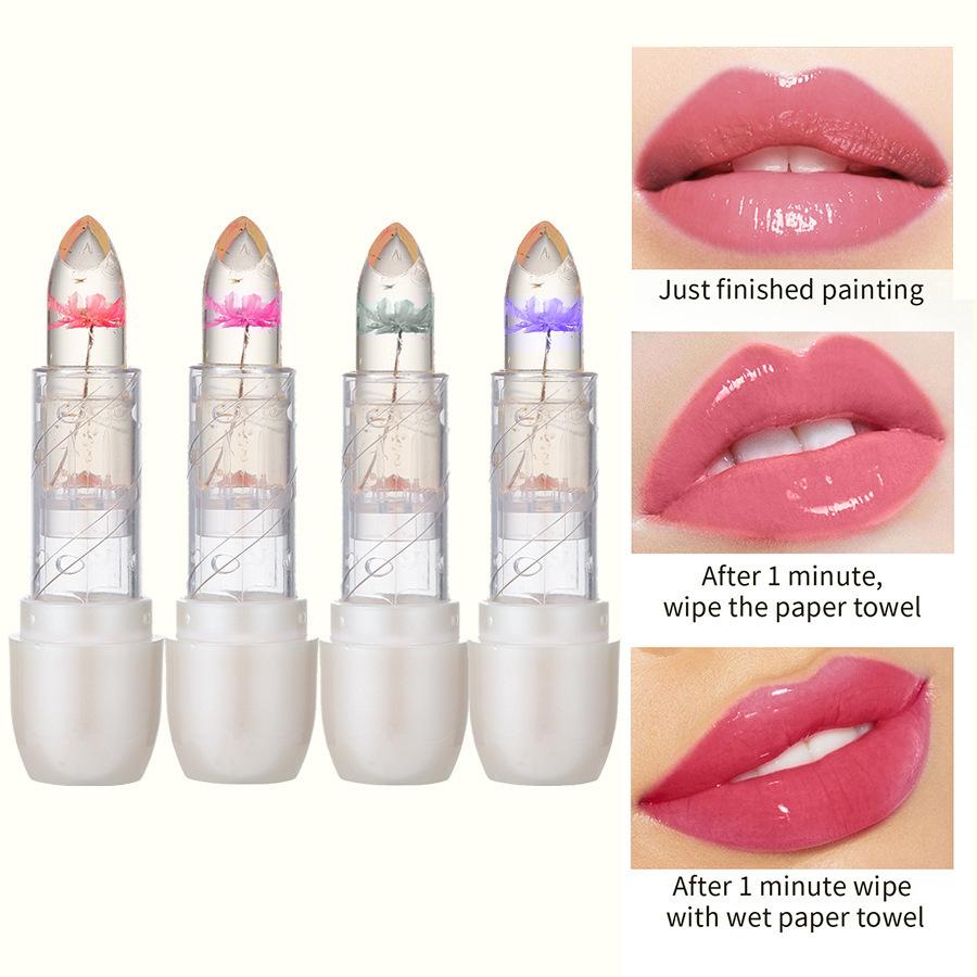 Transparent Moisturizing Jelly Dried Flower Temperature Changing Lipstick Moisturizing Color Changing Lipstick Lipstick