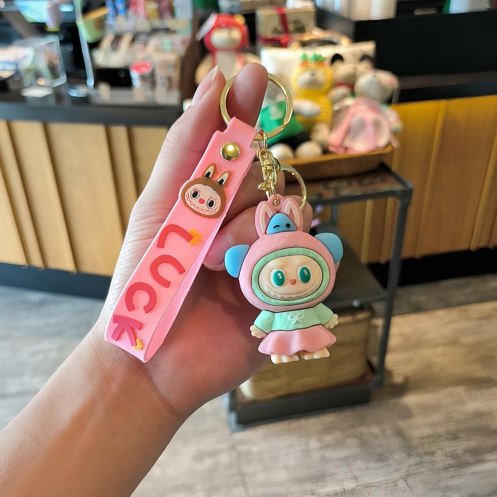 Tide Play Cross-dressing Keychain Cute Couple Schoolbag Pendant Catch Doll Locomotive Key Chain