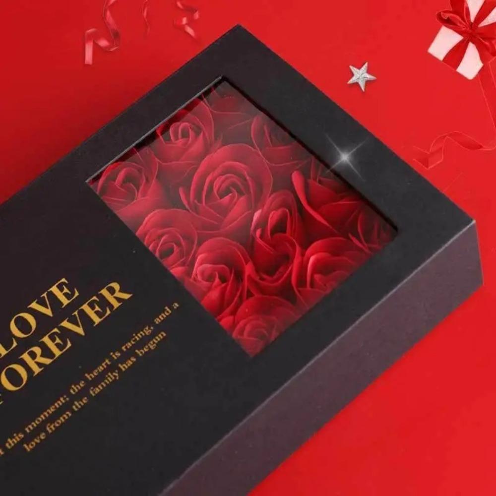 Open Window Soap Flower Jewelry Box Valentines Day Gift Present Packing Bag  Women