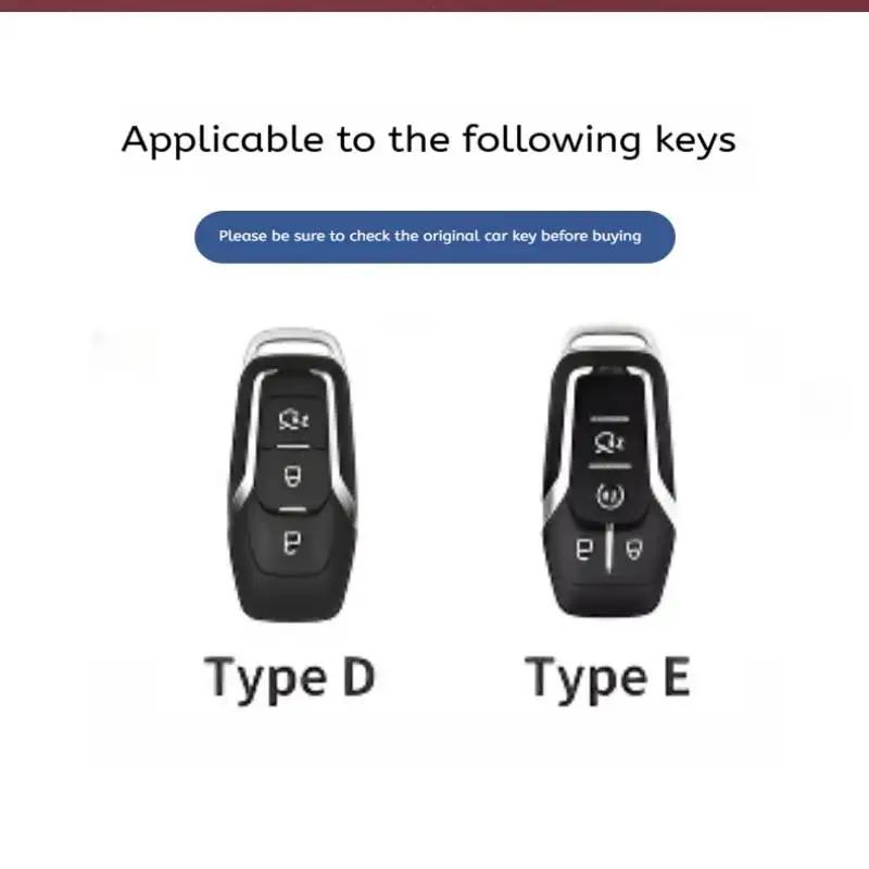 Leather Car Key Case Cover Holder Keychain Shell for Ford Fusion Mondeo Mustang F 150 Explorer Edge Focus 3 2016 2017 2018