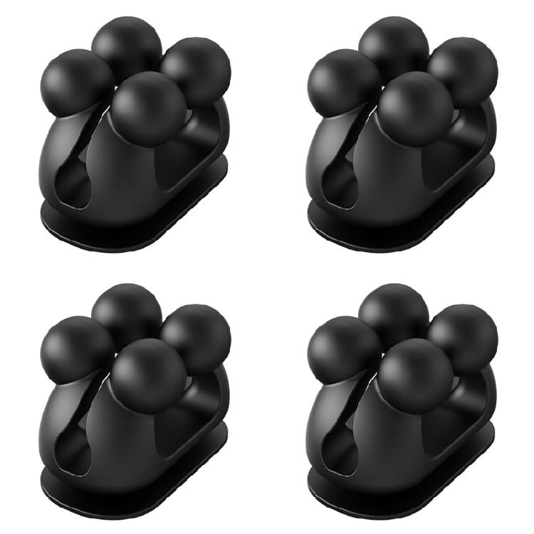 

Set Of 4 Durable Silicone Hooks For Bathroom And Kitchen Use Featuring Strong Adhesive And No Damages Installation чорний