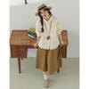2026 Spring Japanese Retro High Waist A-line Midi Skirt for Women