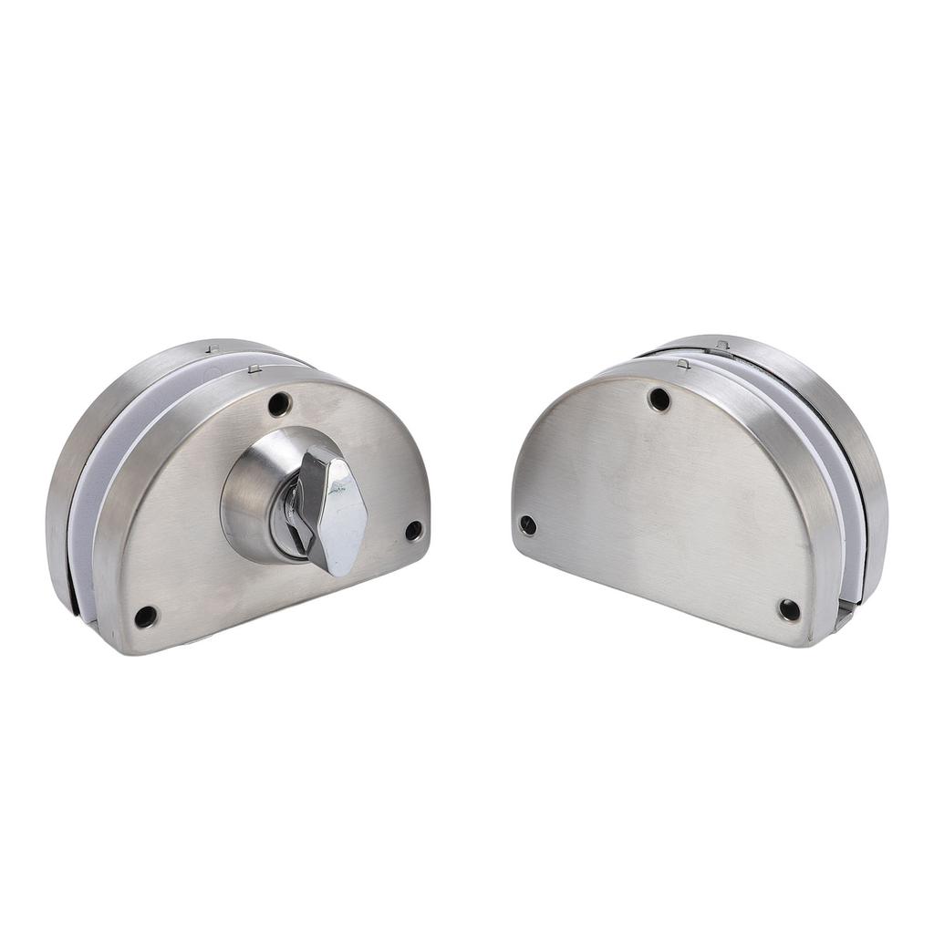 Serratura per Porta in Vetro Adatta per Vetro da 10 mm 12 mm Acciaio Inossidabile Doppi Catini Battente Spinta Scorrimento Controllo Accessi Ufficio Vetro