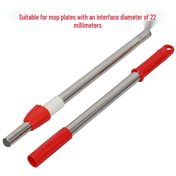 Effort-Saving Telescopic Spin Mop Pole - Stainless Steel, Hand-Free, Extended, and Thickened