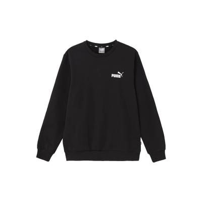 Bluza męska casual z okrągłym dekoltem i długim rękawem w jednolitym kolorze, czarna 682725-01