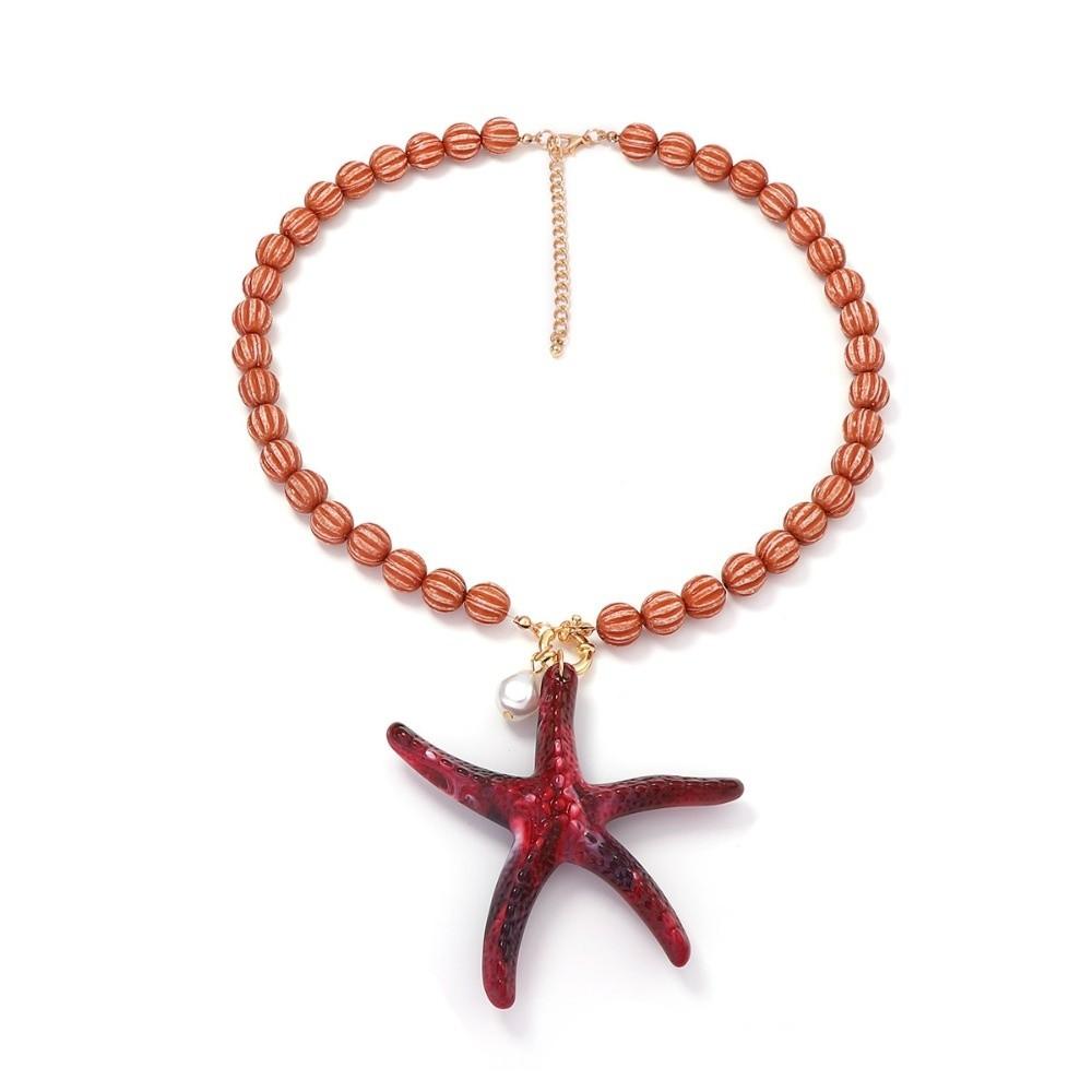 Collana di Perline Colorate Ciondolo Granchio Ciondolo Aragosta Collana a Tema Marino Ciondolo Stella Marina Collana con Ciondolo Gioiello Regalo
