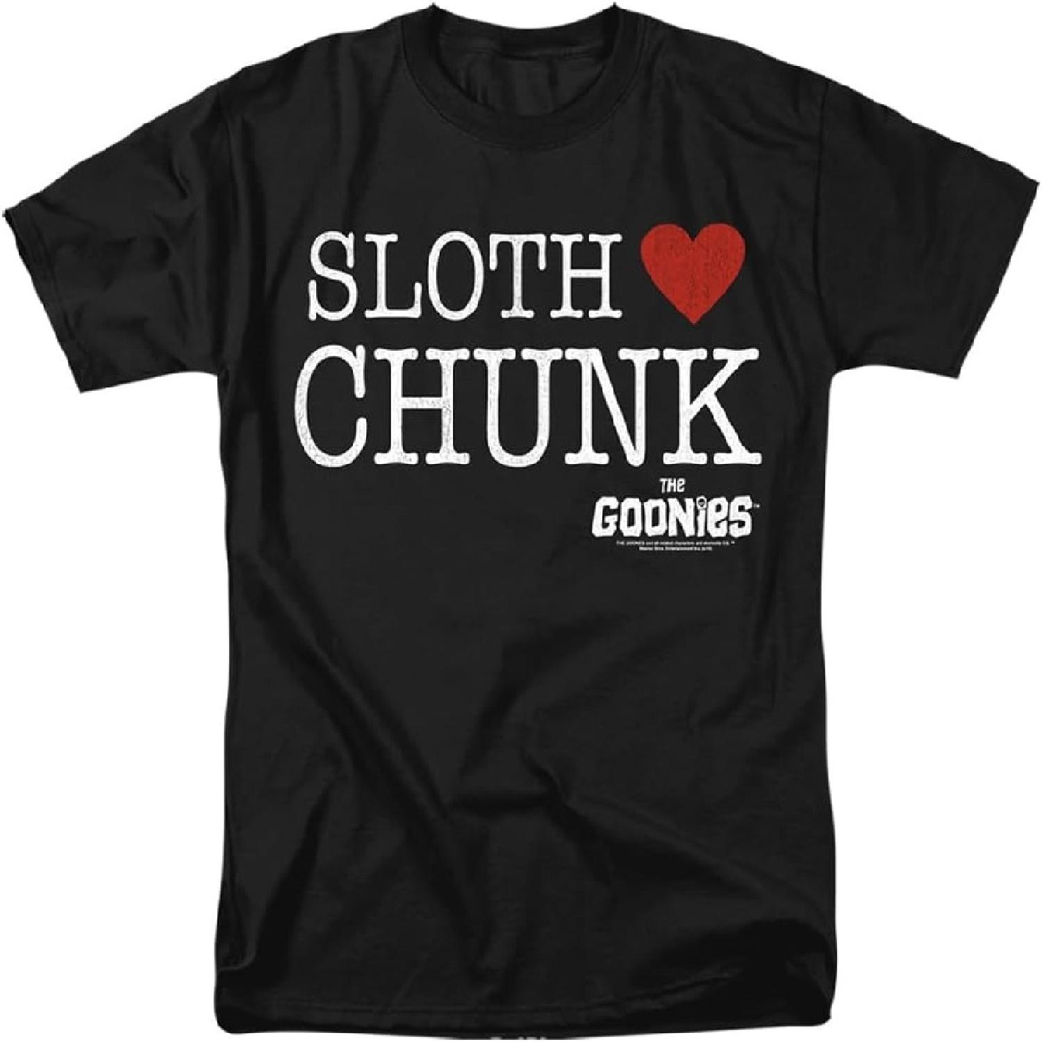 Popfunk Classic The Goonies Sloth Heart Chunk Unisex Adult T Shirt S