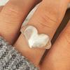 BF CLUB  Silver Color Rings for Women Fashion Geometric Handmade Irregular Heart Gold Ring Party Christmas Gift