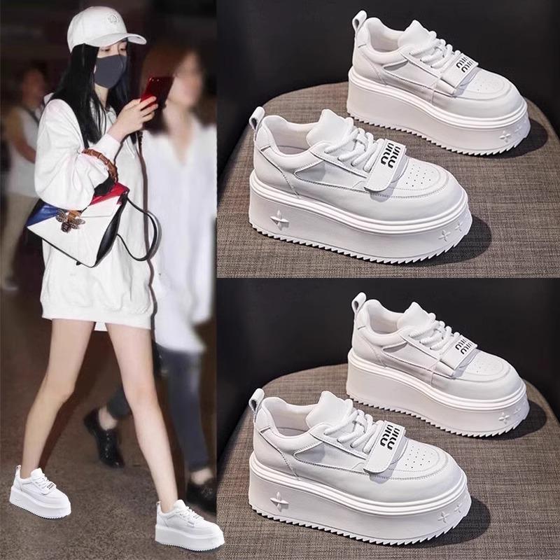 Small man thick-soled heightening little white shoes women's shoes 2025 new muffin shoes versatile ins trendy casual sports shoes