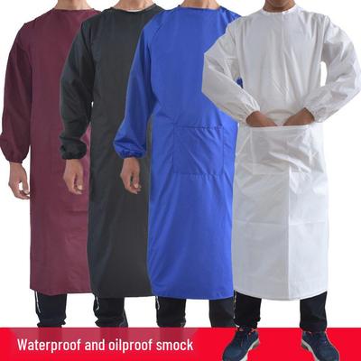 Unisex Waterproof Long-Sleeve Apron: Oil-Proof Coveralls for Home & Kitchen