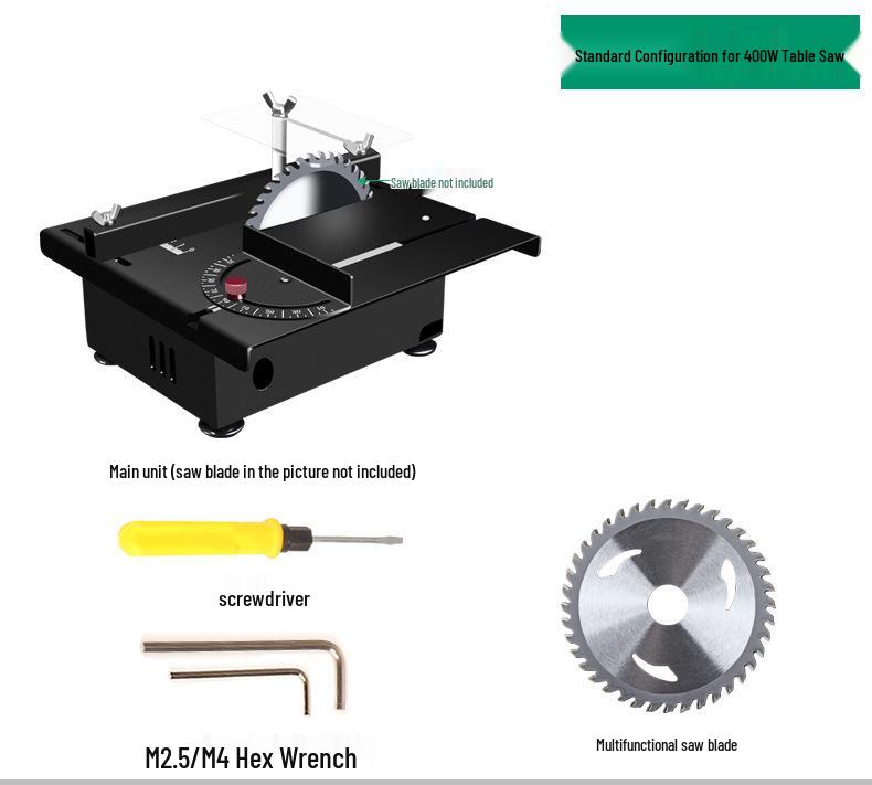 400W Portable Mini Table Saw for Woodworking - Compact Sliding Electric Saw