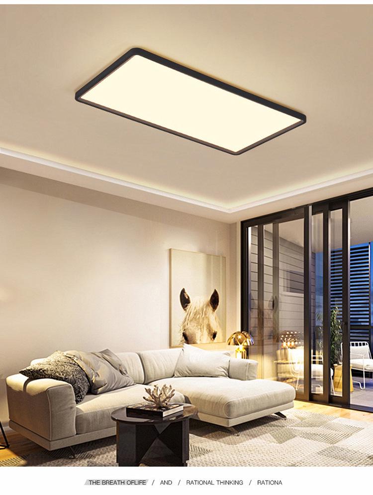 Nordic Modern Minimalist LED Ceiling Light - Ultra-Bright Rectangular/Square Fixture for Bedroom and Living Room