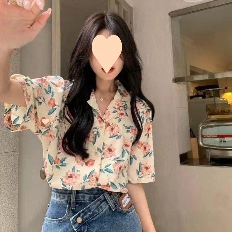 French Floral Shirt With Modale Fabric For Summer Casual Wear