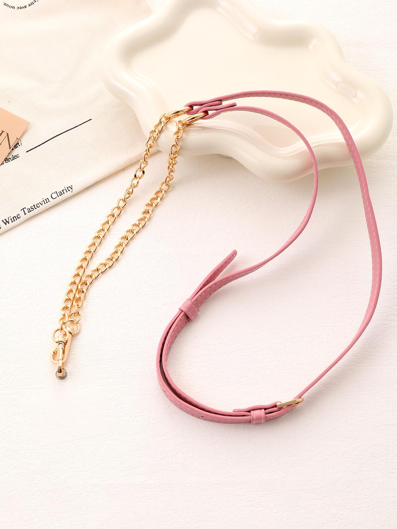 

Multi Color Fashionable New Adjustable Leather Versatile Metal Chain Can Carry Mobile Phone Hanging Chain With Card Faux leather