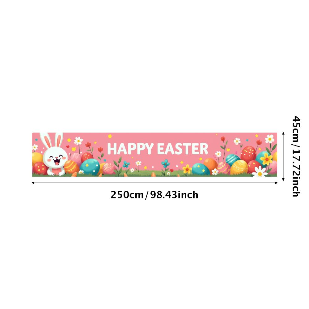 Happy Easter Backdrop Banner Easter Egg Bunnies Photography Prop Decorations Garden Party Supplies Background Spring Decor