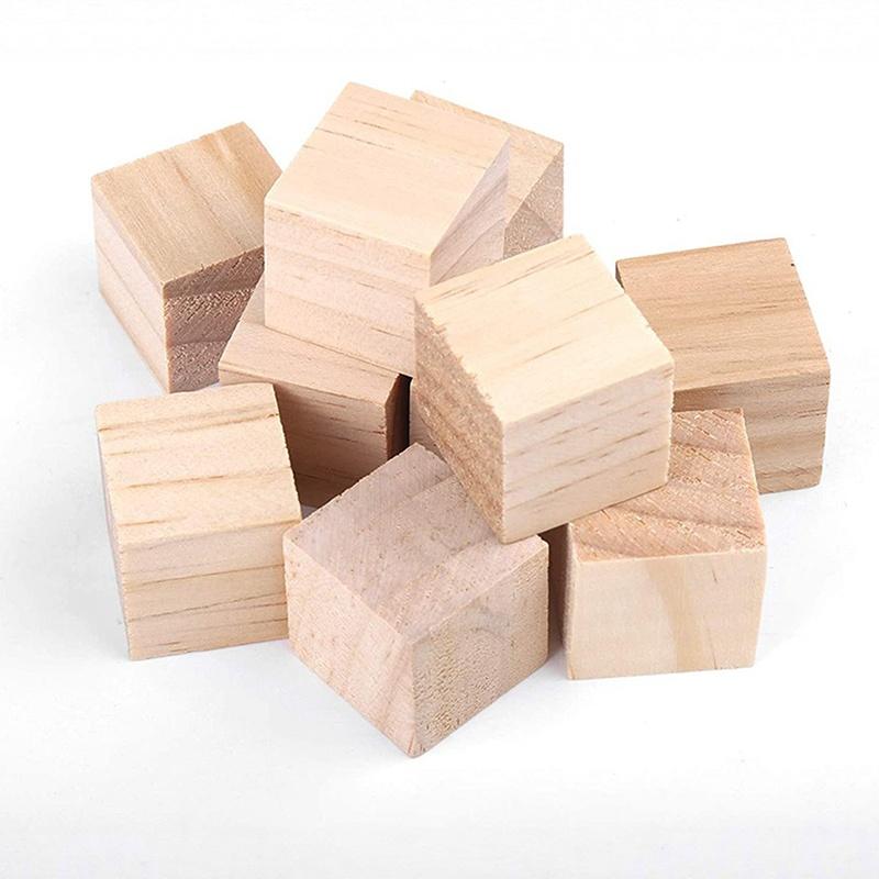 50/200/400 Stück Unfertige Leere Mini DIY Holzquadratblöcke 1cm Holz Vollwürfel Für Holzbearbeitung Handwerk Puzzle Herstellung Material