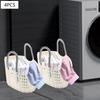 4-Pack Foldable Laundry Baskets Laundri Hamper Dirty Clothes Basket Large Capacity Storage Baskets with Handles Home & Dormitory