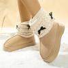 Fashion Cute Thickened Plush Warm Snow Boots for Women 2025 Winter Thick Sole Non Slip Cotton Shoes Woman Bow Decor Platform Ankle Boots