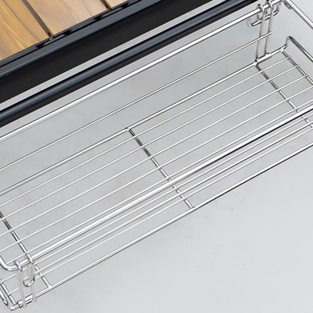 Folding Picnic Basket Side Shelf For Picnic Table Stainless Steel Organizer Portable Rack For Backpacking Kitchen BBQ Beach