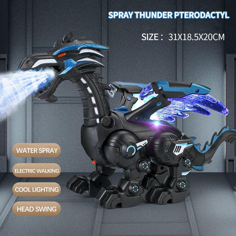

Электрический спрей, дезинфицирующий робот, игрушка-динозавр, подарок на день защиты детей, Монтессори, ходячий птерозавр, звуковая игрушка, робот-спрей, игрушки для детей чёрный
