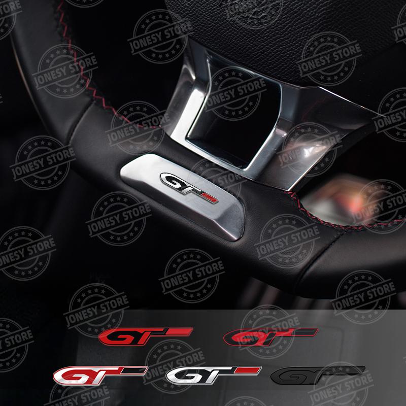 Auto Metal GT Emblem Decor 3D Steering Wheel Center Console Car Interior Sticker For n333 206 208 301 308 306 RCZ 2008 5008 333n