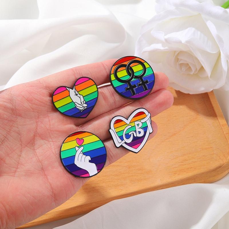 Hands In Hands Emblem Brooch Rainbow Brooch Pins Love Series Broom for Creative Party Accessories Clothes Bag Backpacks