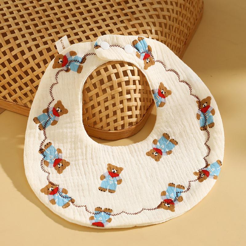 Newborn 6 Layer Gauze Bibs Ultra Soft Absorbent Anti Spit Up Cartoon Baby Drool Bibs Breathable And Comfortable For Infants