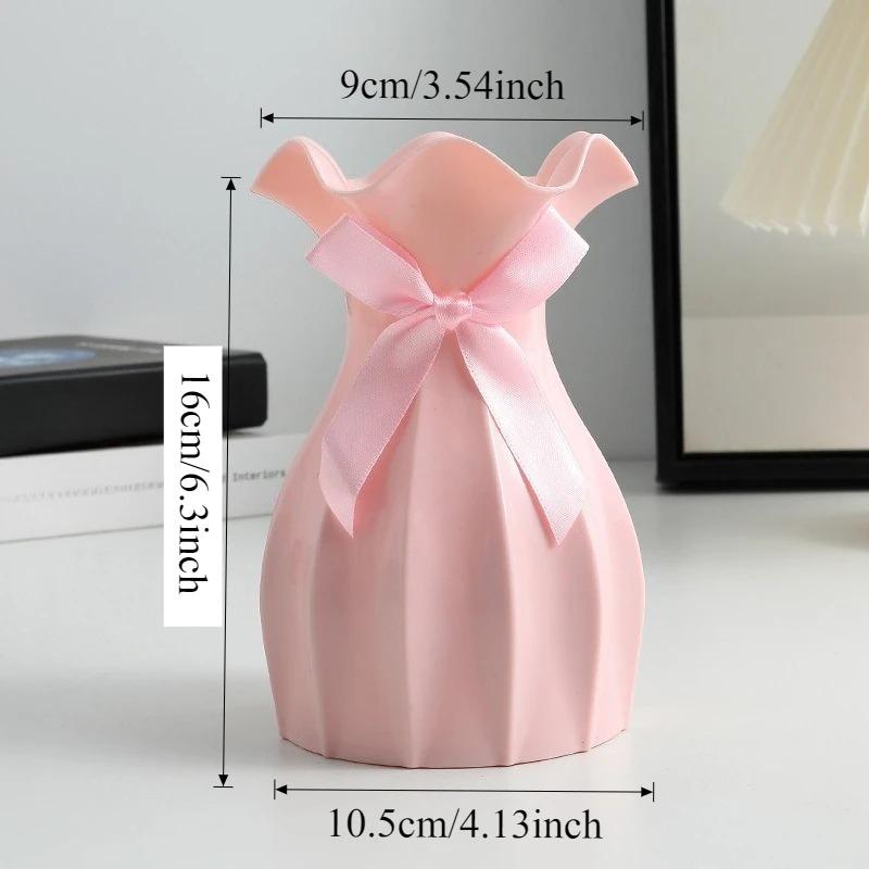 Moderne Plastik-Blumenvase Wasserwellen-Blumentopf 1/2 Stück Körbe Ästhetische Raumdekoration Wohnzimmerdekorationen Ornamente Jarron