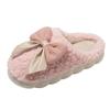 Women's Winter Fleece-Lined Fluffy Bow Slippers - Cozy, Thick-Soled Home Footwear