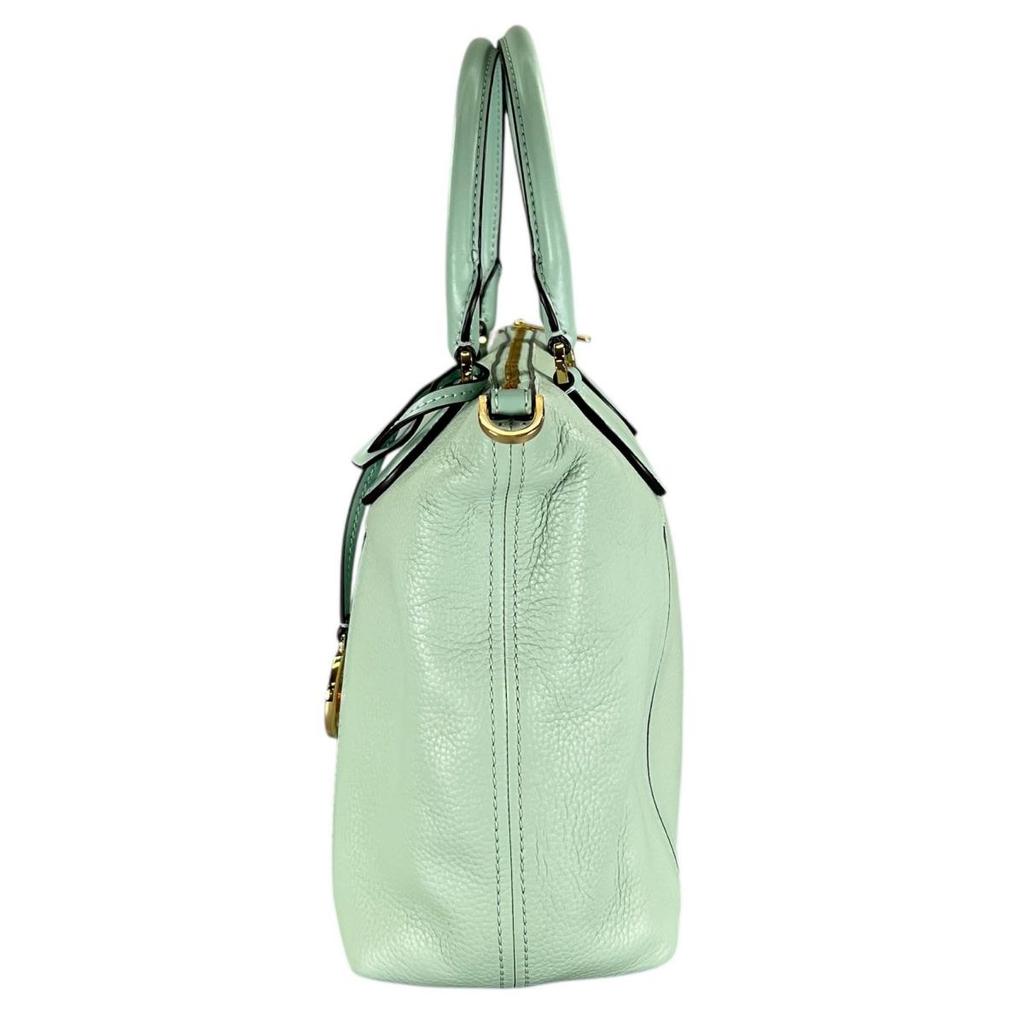 Michael Kors Satchel Shoulder Bag Handbag Cowhide Light Green Women 35S0GYZS3L Used