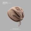 Baotou Hat Men's All Match Woolen Hat Drawstring Design Pile Hat Large Head Circumference Warm Knitted Hat Trendy