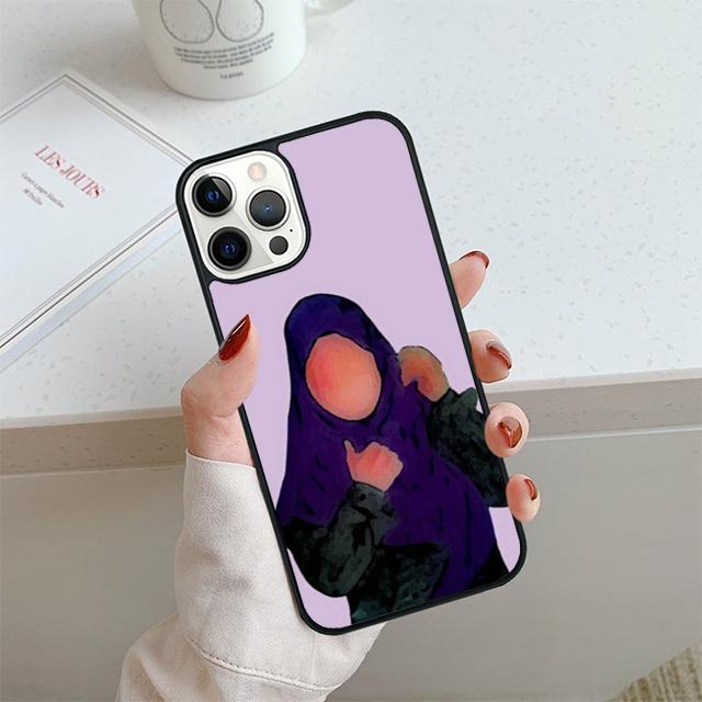 Muslim Islamic Eyes Arabic Hijab Girl Phone Case For iPhone 17 Air 13 12 Cover For Apple 14 15 16 Pro Max Plus SE