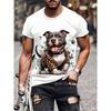 Fashion Dog Pattern Men's T-shirt Short Sleeved T-shirt Summer Oversized T-shirt Round Neck Casual Animal 3D Printed Top Men's Clothing