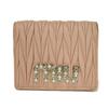 Used Matelasse Compact Wallet 12166 5MV204 2BSQ F0615 7941 with MIU Crystal Pearl Orchid from Japan AUTHENTIC