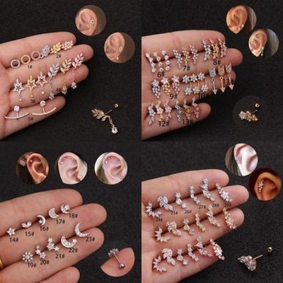Zircon Stone Cartilage Earring Conch Tragus Helix Cartilage Piercing Ear Studs