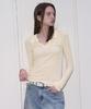 Ledeoli Soft Ribbed Collar Top [Yellow]
