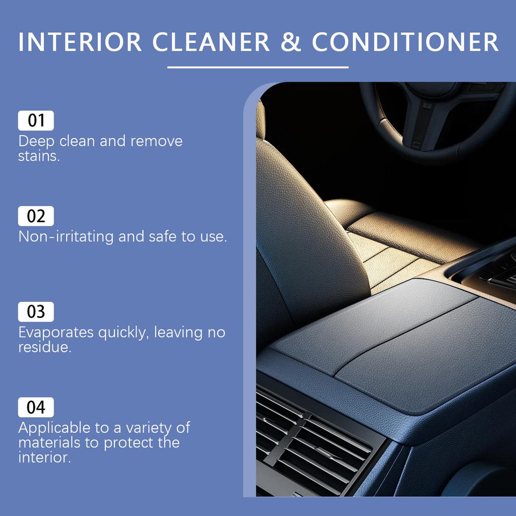 Car Interior Cleaner Upholstered Seats, Instrument Panels, Convenient Stain Removal Foam Cleaner For Cars 100ml