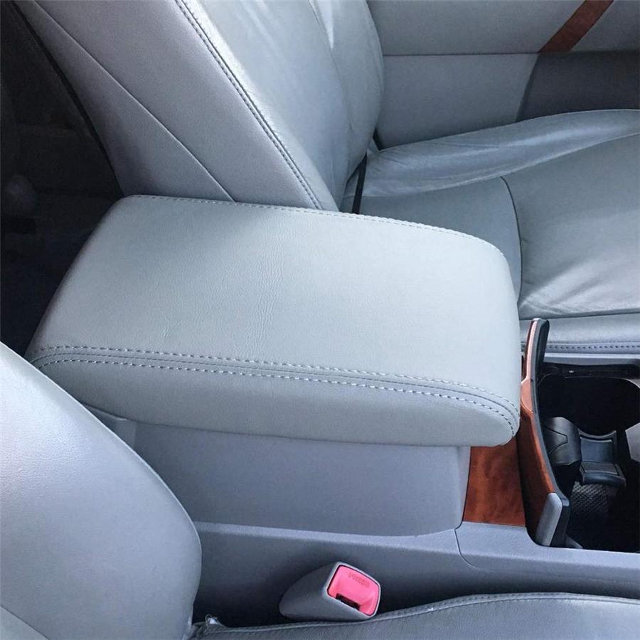 Console Lid Armrest Cover Fits For Toyota Highlander 2008-2013 Gray Leather