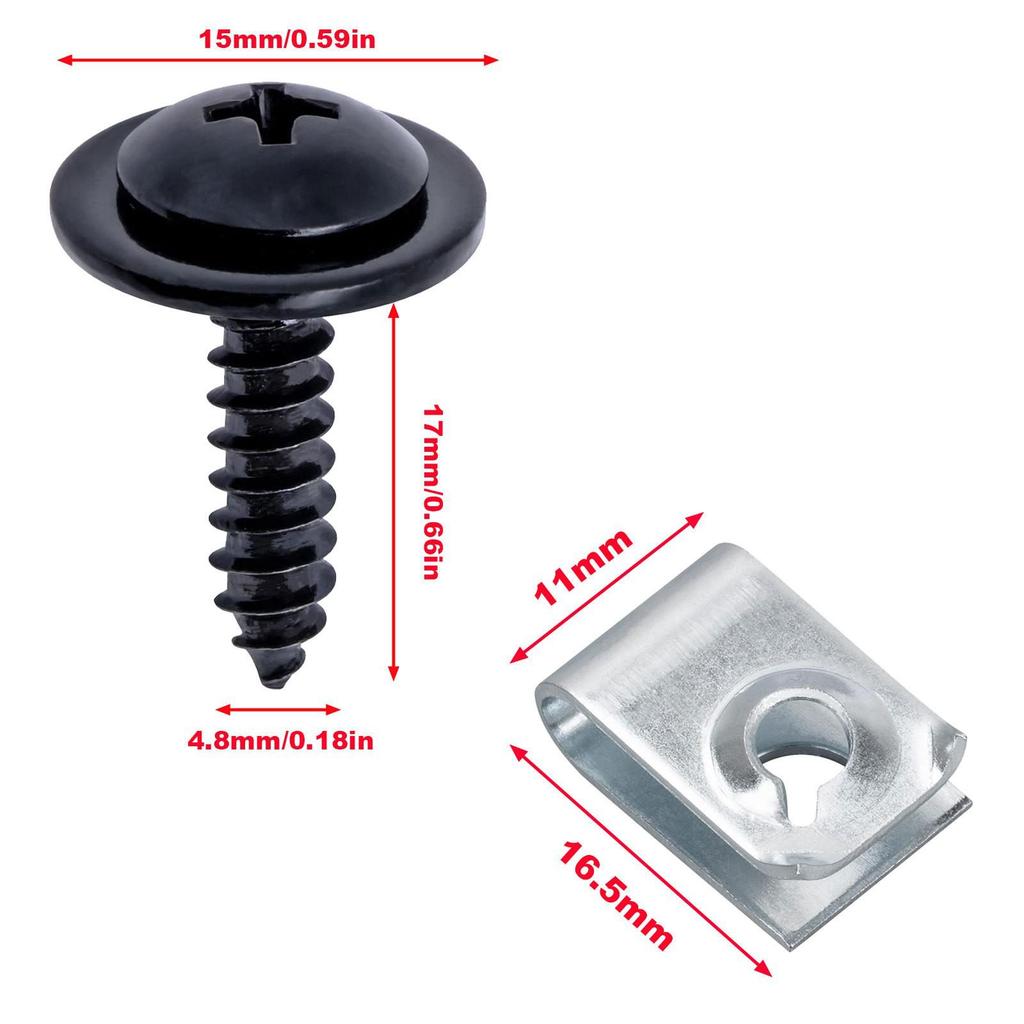 90114-SE0-00 Honda Acura Fender Bumper Screw U-Type Nut Clip Kit