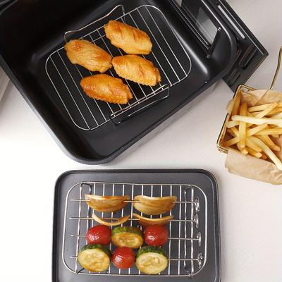 Airfryer Racks Bakken Stapelbaar Grill Spiesrek Roestvrij Staal Houder BBQ Rek Dubbel Dek Huis Bakvormen Duurzaam