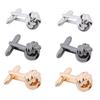 Alloy Alloy Cufflinks Gold Silver Black Shirt Suit Cuff Links Elegant Style Knot  Men