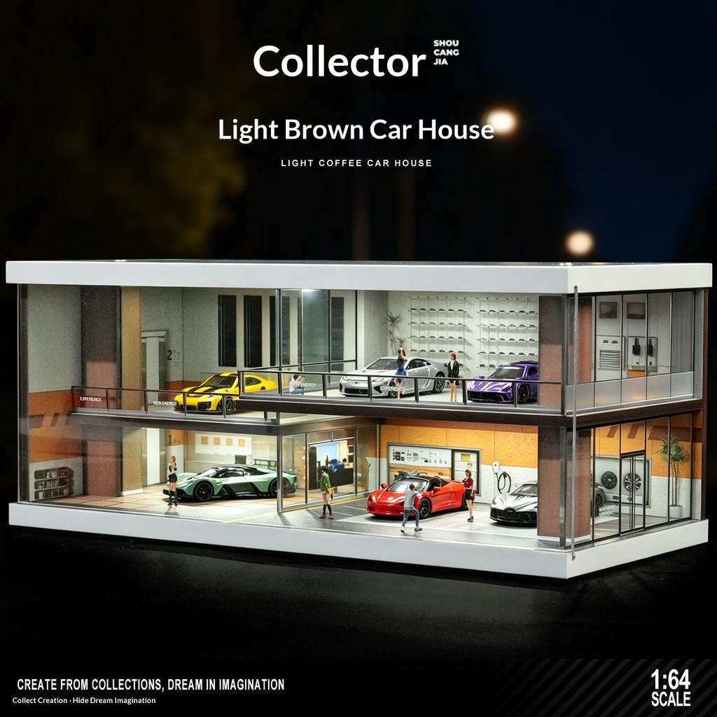 Collector 1:64 Scale Two-Story Parking Garage Model – Pvc Diorama Building & Storage Display Case For Diecast Car Collection