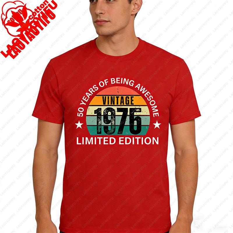 Retro 50 Year Old Vintage 1976 Limited Edition 50th Birthday Classic Graphic T Shirts Clothes for Women Men Summer Cotton Tees