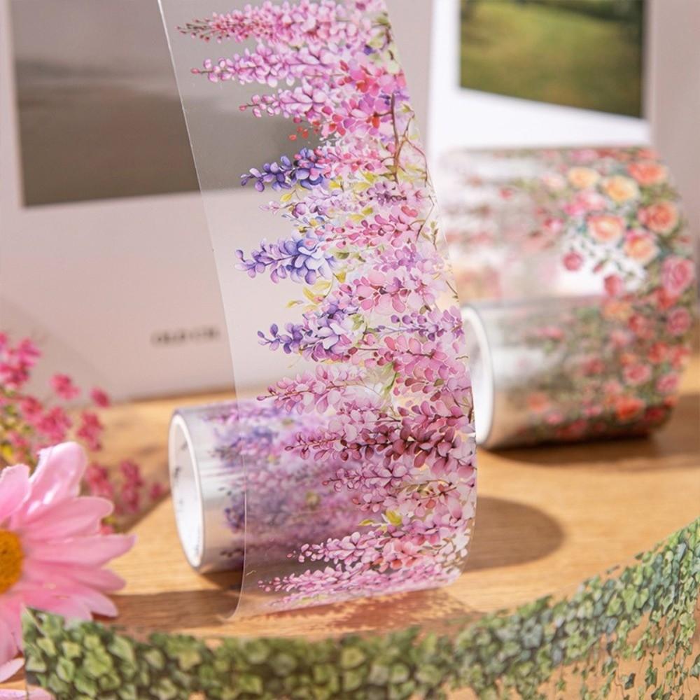 200cm/roll Vine Theme Flower Landscaping Tape PET Decorative Tape Plant Tape Diary Decoration