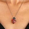 Collier Rose d'Amour Gothique Sombre Fleur Enveloppée en Forme de Cœur Chaîne Clavicule Féminine Bijou Saint-Valentin