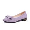 Women's Summer Suede Bow Low-Heel Rhinestone Casual Shoes
