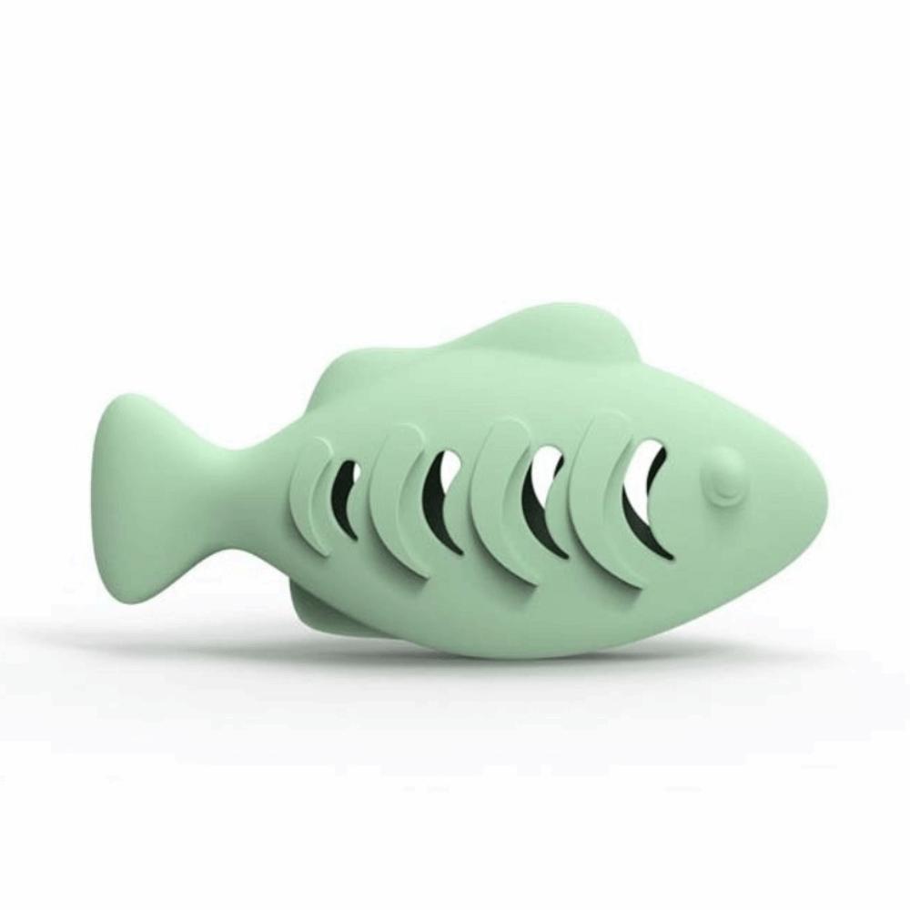 Fish Shape Interactive Cat Toy Blue Green Pink Cat Treat Feeder Catnip Stuffer Toy Pet Supplies