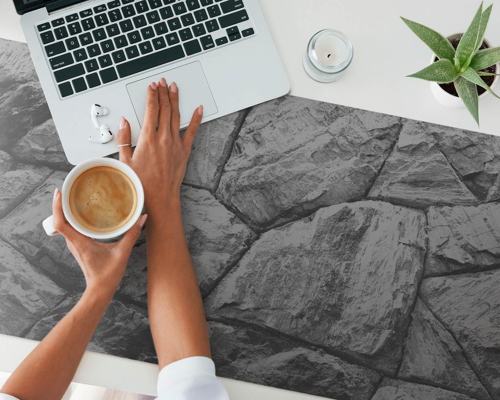 Decorative Table Runner with Premium Print Stone Wall 120X60 Cm