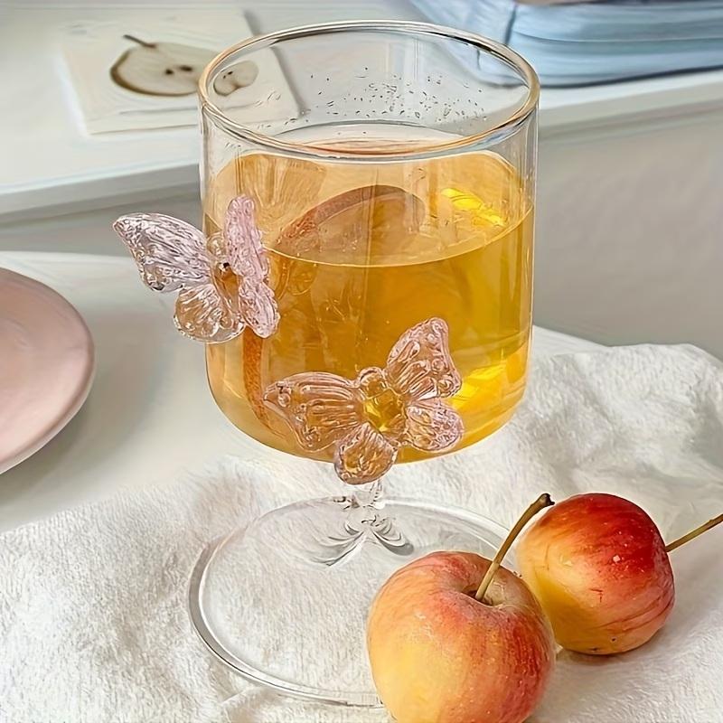 Butterfly-Decorated Stemmed Glasses, Perfect For Afternoon Tea Parties, Holiday Gifts, Wine And Fruit Tea Cups.