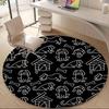 1PC Dogs Bones Office Round Area Rug, Mat Suitable For Office, Under Office Chairs Bedroom Living Room Home Decor, Room Deco